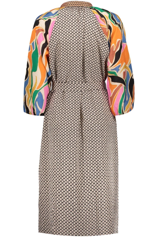 MIDI DRESS MIX AND MATCH PRINT 37147 20 Off-white/Coral combi